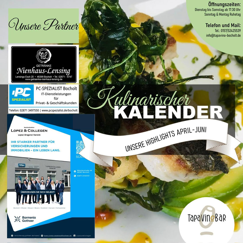 Kulinarischer Kalender TapaVino