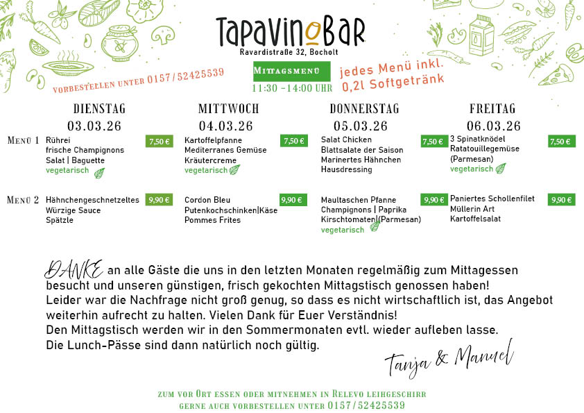 Tapaskarte TapaVino